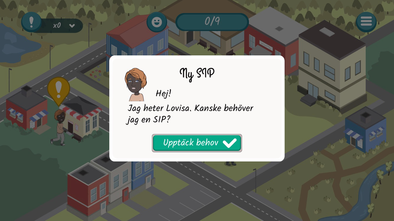 Screenshot från SIP-spelet